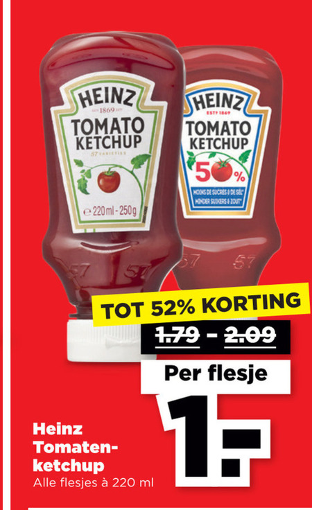 Heinz   tomatenketchup folder aanbieding bij  Plus - details
