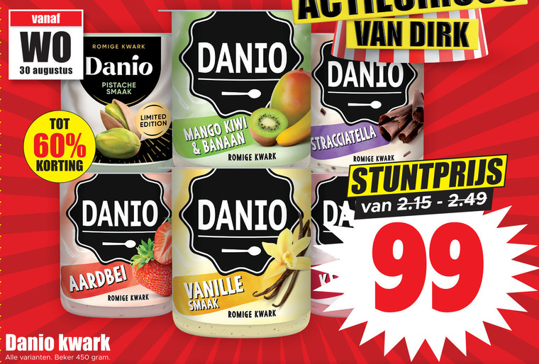 Danone Danio   kwark folder aanbieding bij  Dirk - details