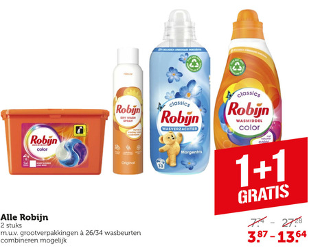 Robijn   wasmiddel, wasverzachter folder aanbieding bij  Coop - details