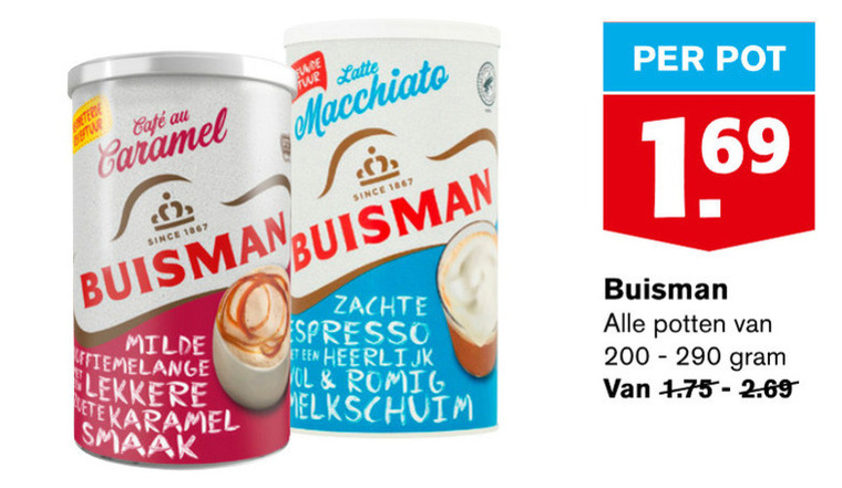 Buisman   oploskoffie folder aanbieding bij  Hoogvliet - details