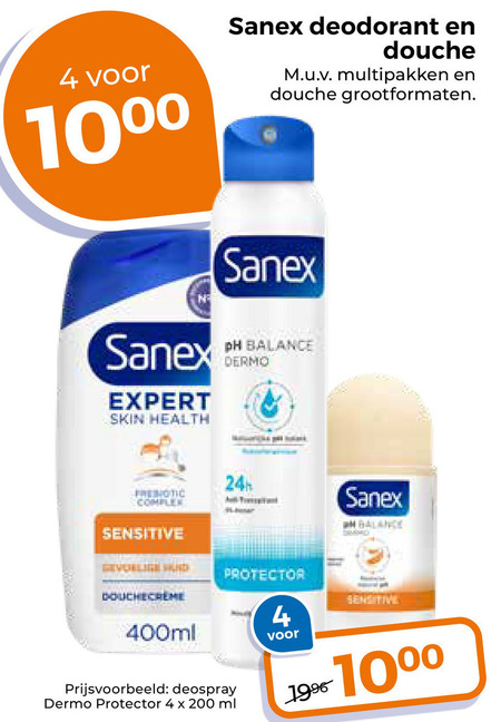 Sanex   douchegel, deodorant folder aanbieding bij  Trekpleister - details