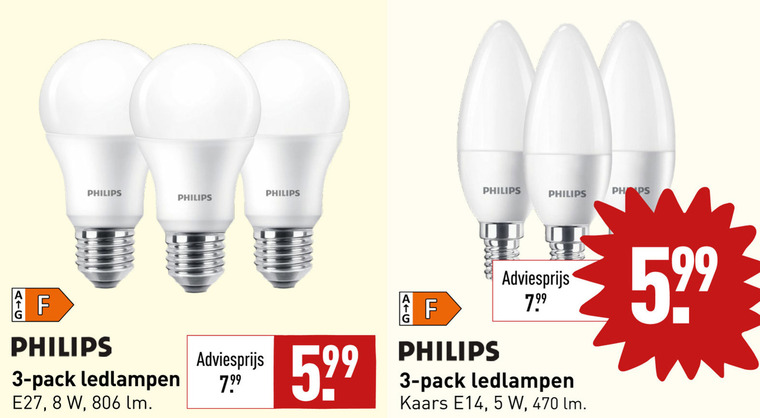 Philips   led lamp folder aanbieding bij  Aldi - details