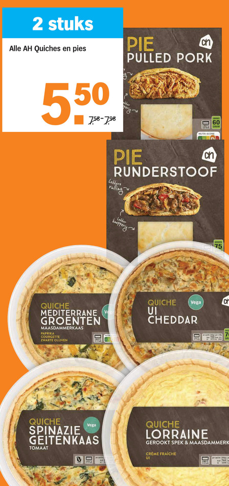 Albert Heijn Huismerk   quiche folder aanbieding bij  Albert Heijn - details