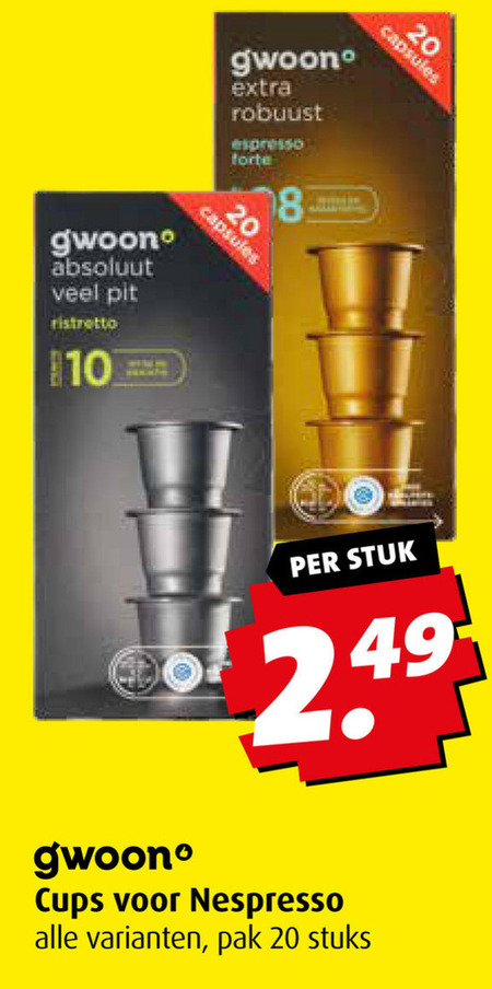 Gwoon   koffiecups folder aanbieding bij  Boni - details