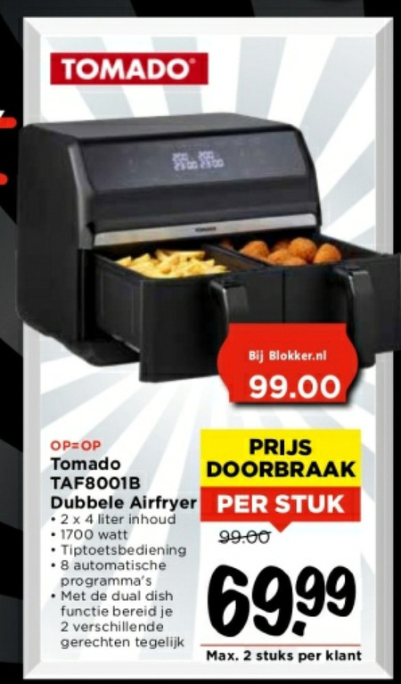 Tomado   friteuse folder aanbieding bij  Vomar - details