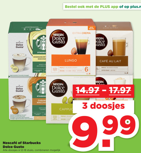 Nescafe   dolce gusto capsules folder aanbieding bij  Plus - details