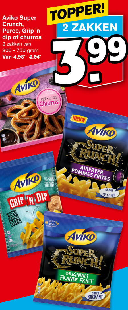 Aviko   patat folder aanbieding bij  Hoogvliet - details