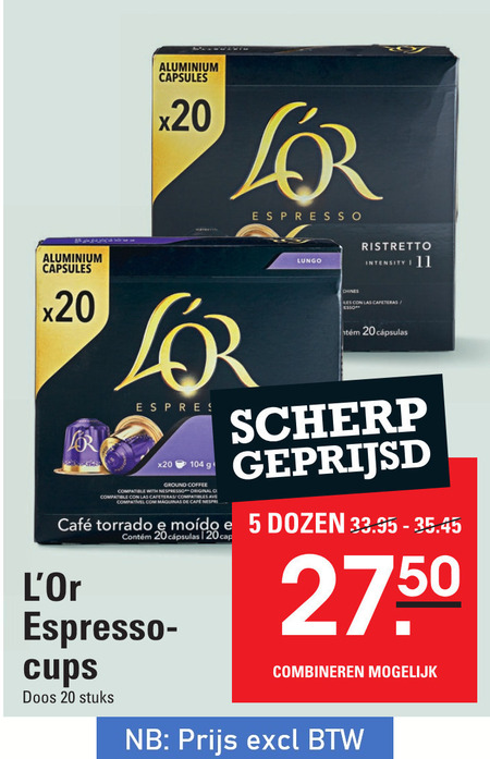 Douwe Egberts L Or   koffiecups folder aanbieding bij  Sligro - details