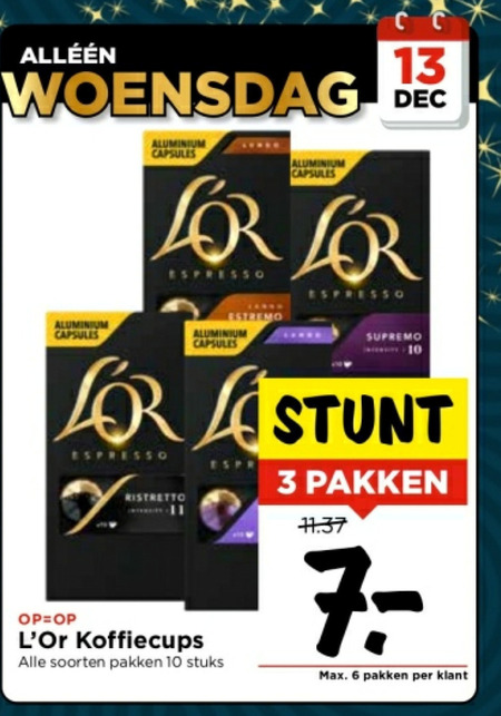 Douwe Egberts L Or   koffiecups folder aanbieding bij  Vomar - details