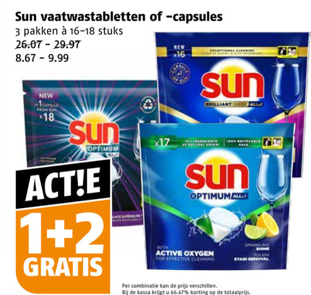 Sun   vaatwasmiddel folder aanbieding bij  Poiesz - details