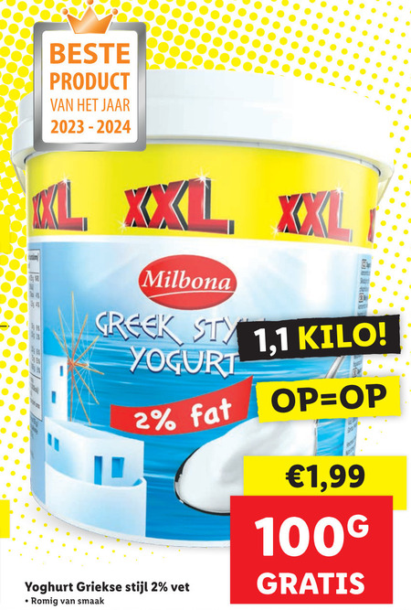 Milbona   yoghurt folder aanbieding bij  Lidl - details