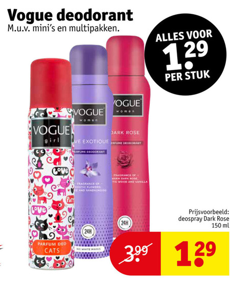 Vogue   deodorant folder aanbieding bij  Kruidvat - details
