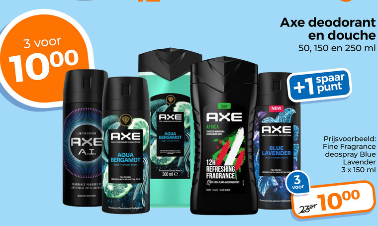 Axe   douchegel, deodorant folder aanbieding bij  Trekpleister - details