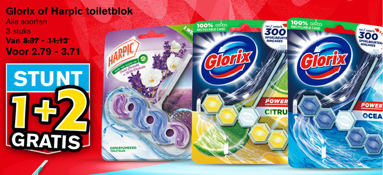 Glorix   toiletblok folder aanbieding bij  Hoogvliet - details