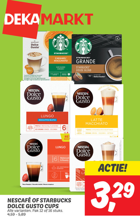 Nescafe   dolce gusto capsules folder aanbieding bij  Dekamarkt - details