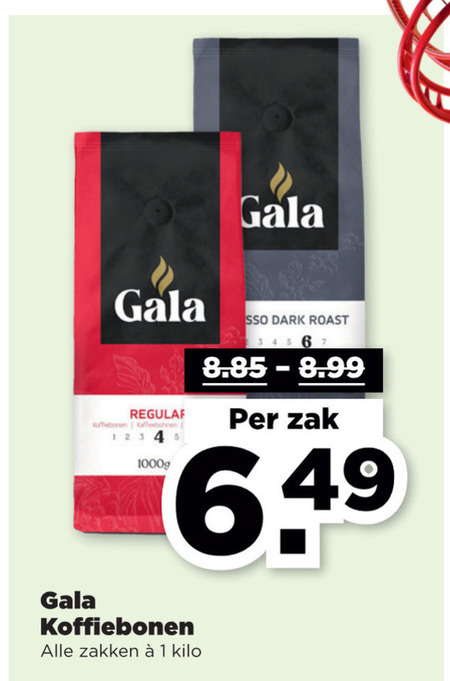 Gala   koffiebonen folder aanbieding bij  Plus - details