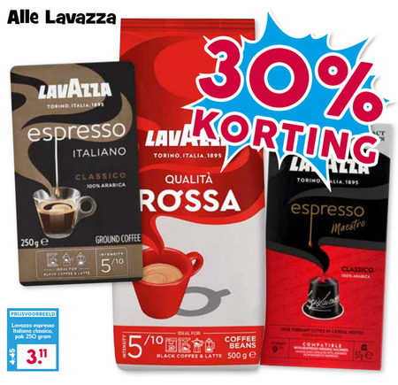 Lavazza   koffiebonen, koffie folder aanbieding bij  Boons Markt - details
