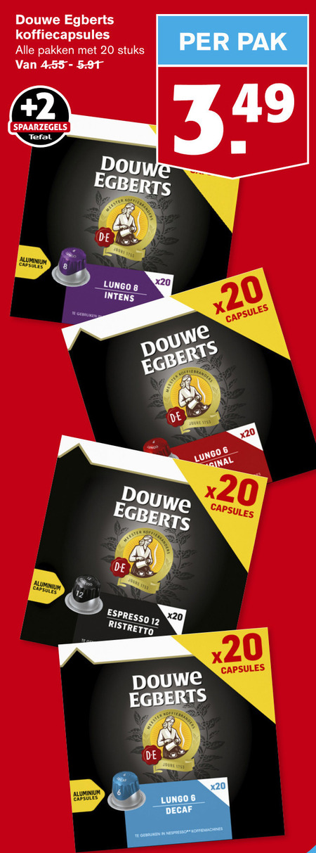 Douwe Egberts   koffiecups folder aanbieding bij  Hoogvliet - details