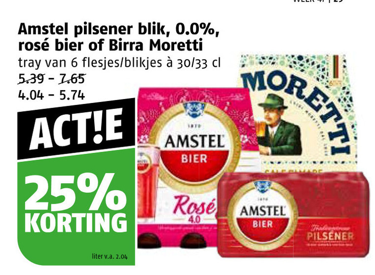 Amstel   blikje bier folder aanbieding bij  Poiesz - details