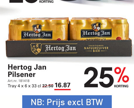 Hertog Jan   blikje bier folder aanbieding bij  Sligro - details