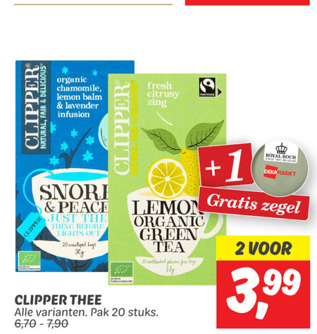 Clipper   thee folder aanbieding bij  Dekamarkt - details