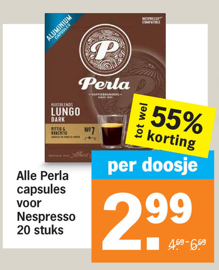 Perla   koffiecups folder aanbieding bij  Albert Heijn - details