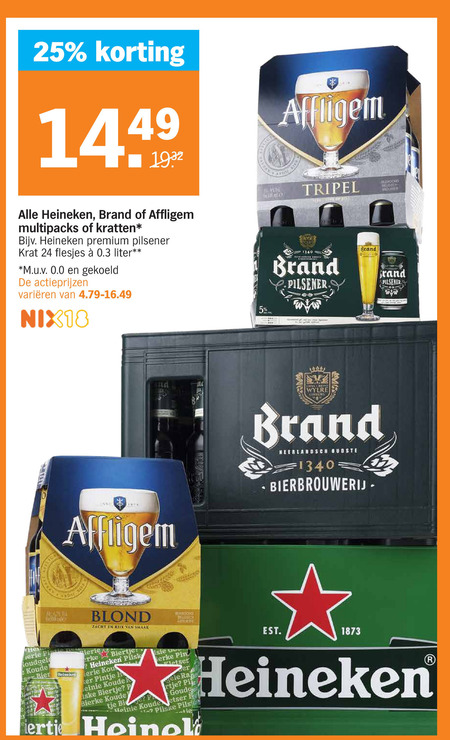 Heineken   krat bier, blikje bier folder aanbieding bij  Albert Heijn - details