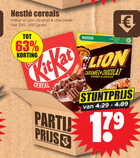 KitKat   cereals folder aanbieding bij  Dirk - details