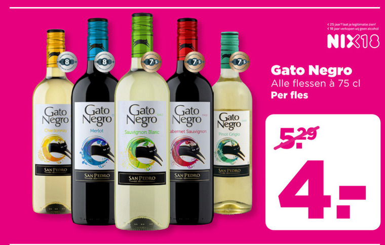 Gato Negro   witte wijn, rose folder aanbieding bij  Plus - details