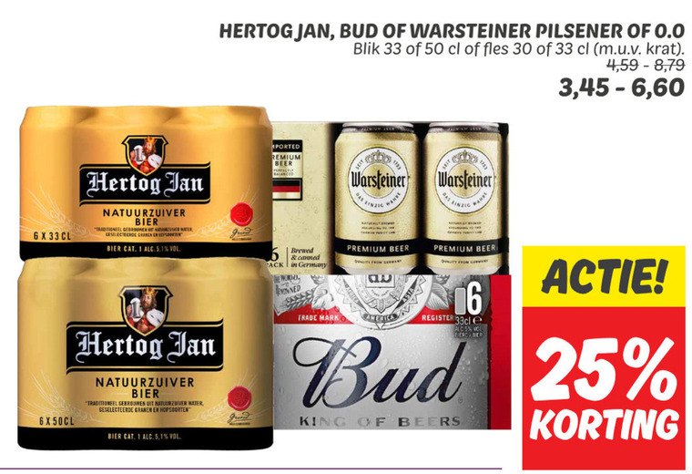 Hertog Jan   blikje bier folder aanbieding bij  Dekamarkt - details