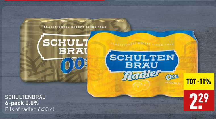 Schultenbrau   alcoholvrij bier folder aanbieding bij  Aldi - details