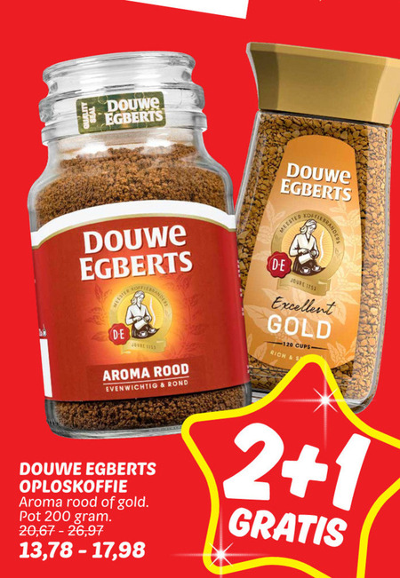 Douwe Egberts   oploskoffie folder aanbieding bij  Dekamarkt - details