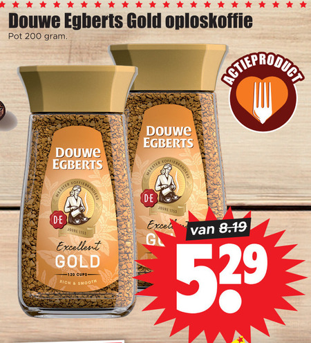 Douwe Egberts   oploskoffie folder aanbieding bij  Dirk - details