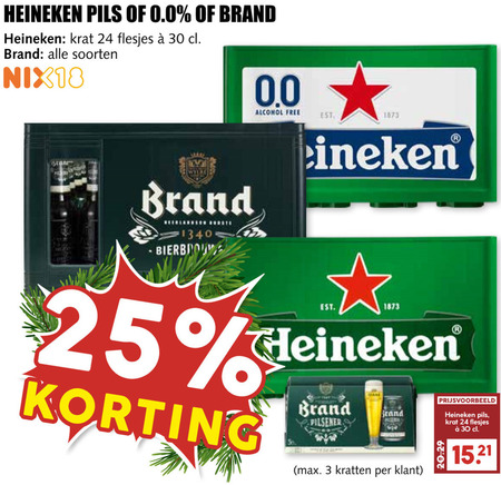 Heineken 0.0   krat bier, blikje bier folder aanbieding bij  MCD Supermarkt Basis - details