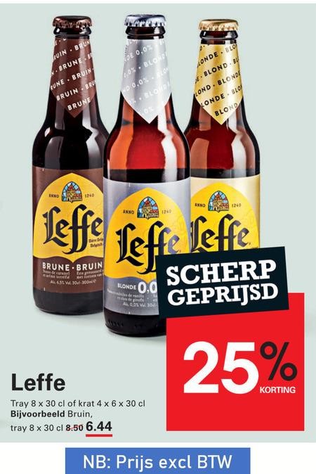 Leffe   krat bier, speciaalbier folder aanbieding bij  Sligro - details