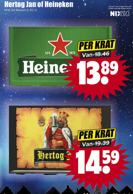 Heineken   krat bier folder aanbieding bij  Dirk - details