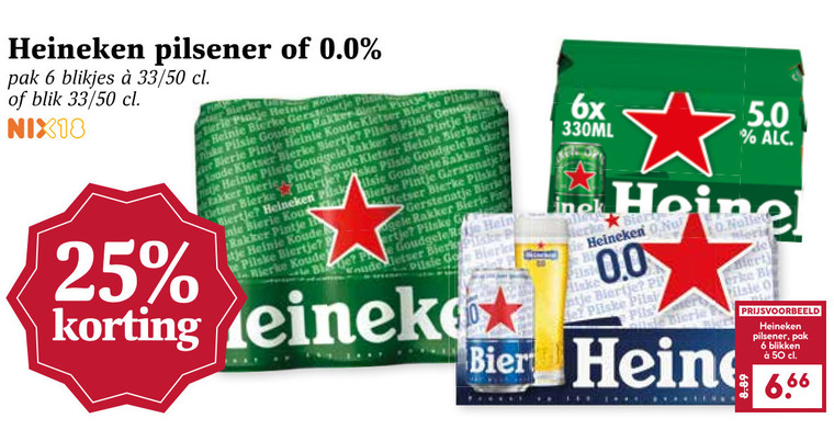 Heineken   blikje bier folder aanbieding bij  Boons Markt - details