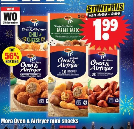 Mora   bitterballen, snack folder aanbieding bij  Dirk - details