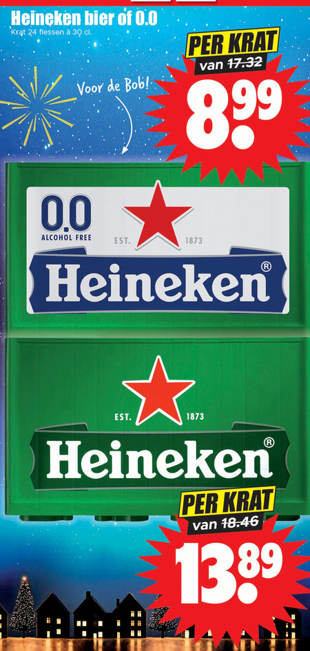 Heineken 0.0   krat bier folder aanbieding bij  Dirk - details