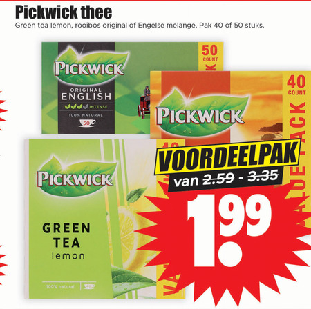 Pickwick   thee folder aanbieding bij  Dirk - details