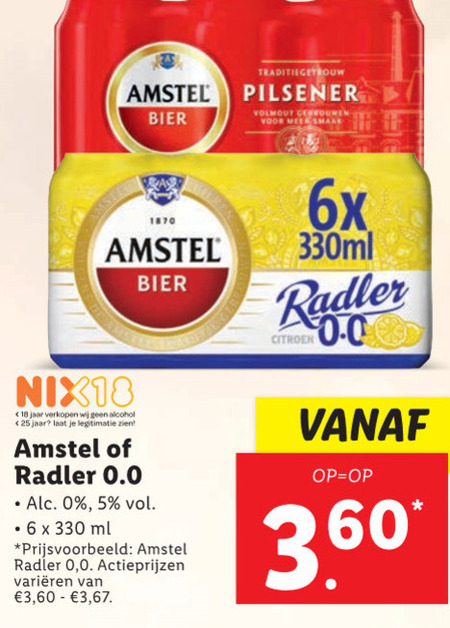 Amstel   radler bier, blikje bier folder aanbieding bij  Lidl - details
