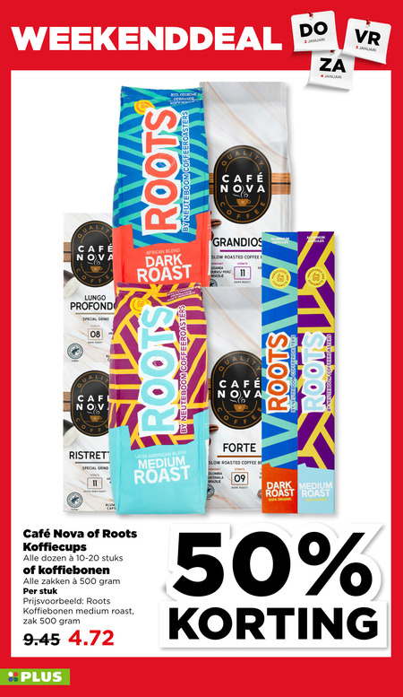 Cafe Nova   koffiebonen, koffiecups folder aanbieding bij  Plus - details