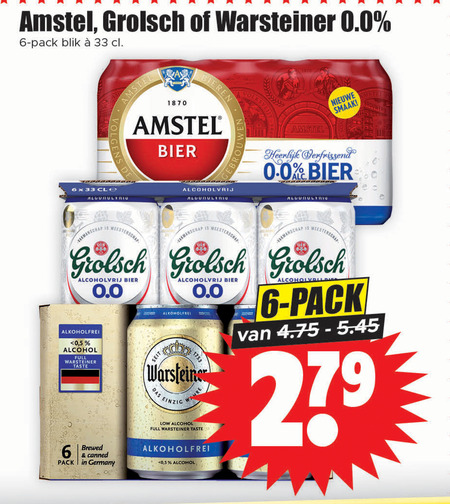 Warsteiner   alcoholvrij bier folder aanbieding bij  Dirk - details
