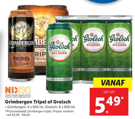 Grolsch   blikje bier, speciaalbier folder aanbieding bij  Lidl - details