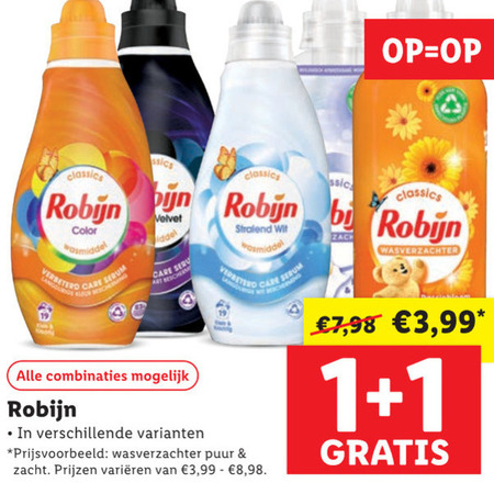 Robijn   wasmiddel, wasverzachter folder aanbieding bij  Lidl - details