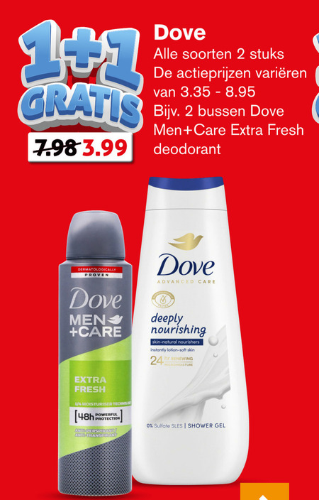 Dove   deodorant, douchegel folder aanbieding bij  Hoogvliet - details