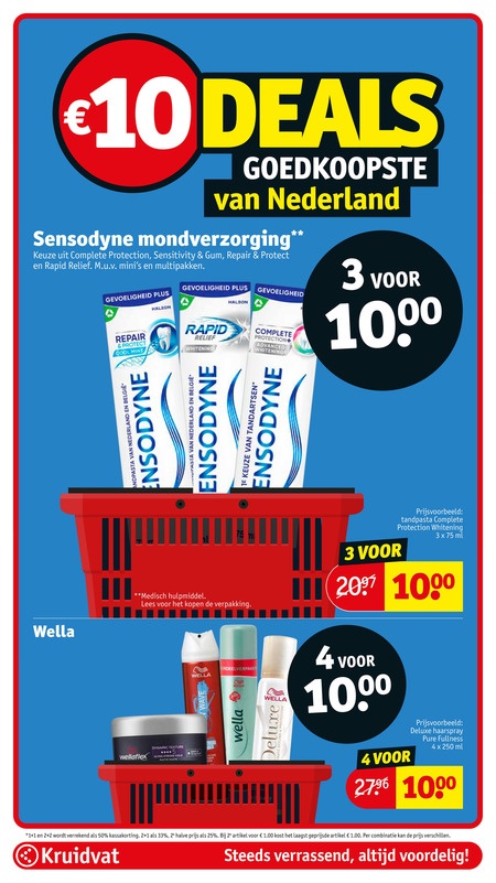 Wella   tandpasta, hairspray folder aanbieding bij  Kruidvat - details