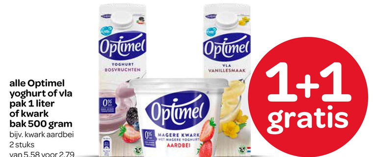 Optimel   kwark, vruchtenyoghurt folder aanbieding bij  Spar - details