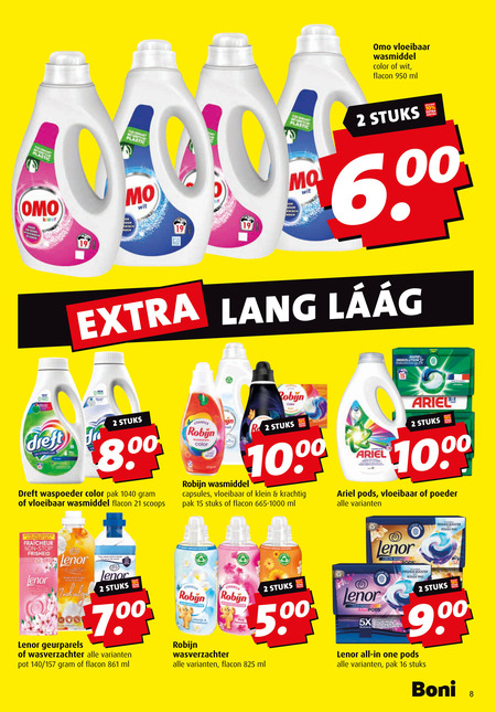 Lenor   wasmiddel folder aanbieding bij  Boni - details
