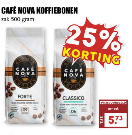 Cafe Nova   koffiebonen folder aanbieding bij  MCD&nbsp;Supermarkt&nbsp;Basis - details
